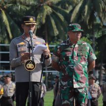 Kapolres Jember Bersama Dandim 0824 Pimpin Apel Pengamanan Pemilu 2024