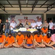 Polres Jember Rilis 7 Pria Dan 1 Wanita Tersangka Penyalahgunaan Narkotika