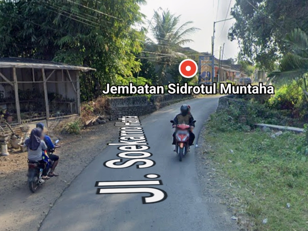 Jembatan Sidrotul Muntaha Dusun Krajan, Desa Sukorejo, Kecamatan Bangsalsari, Kabupaten Jember. Foto : Tangkapan layar Map